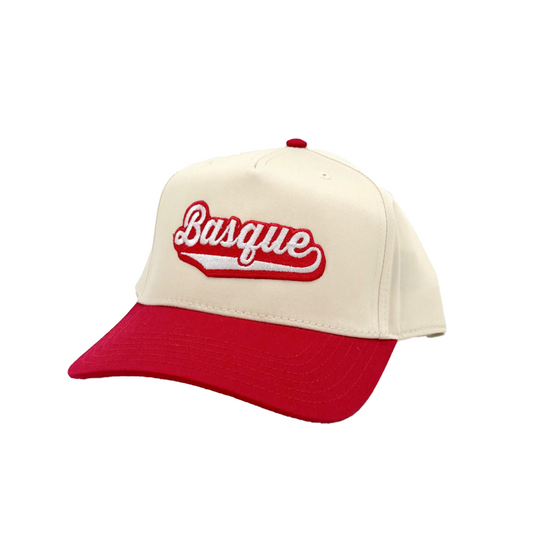 Red Basque Script Trucker Hat